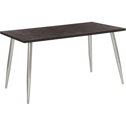 Tisch, 140 x 80 cm Grau (Beton) / Chrom 75185