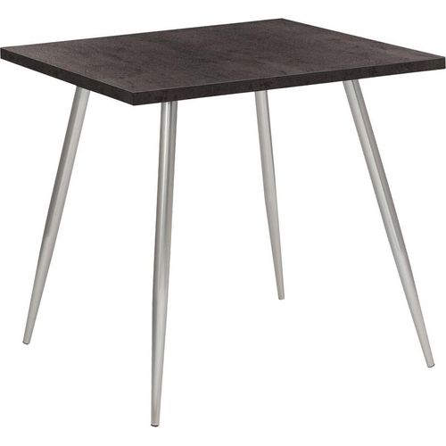 Tisch, 80 x 80 cm Grau (Beton) / Chrom 75184