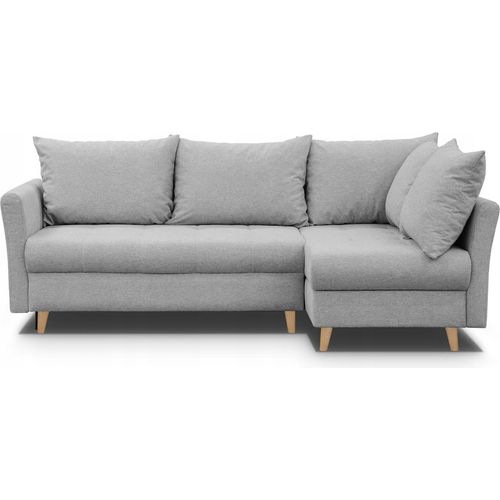 RECHTES ECKSOFA NIKO MIT SCHLAFFUNKTION (Light Grey – Gemma 86)
