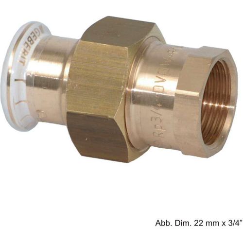 Geberit Mapress Rotguss Verschraubung mit IG, flachdichtend, 42mm x 1 1/2