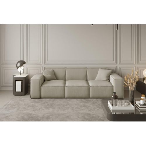 Sofa Designersofa CELES 3-Sitzer in Stoff Opera Velvet Creme