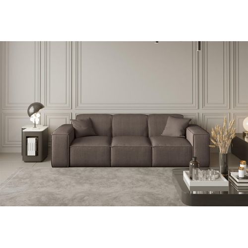 Sofa Designersofa CELES 3-Sitzer in Stoff Scala Taupe
