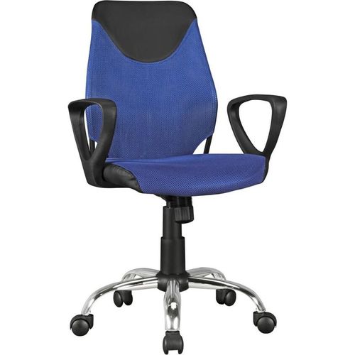 tinkaro Jugend-Drehstuhl MAURI Kunstleder/Textil Kinder-Schreibtischstuhl Schwarz/Blau
