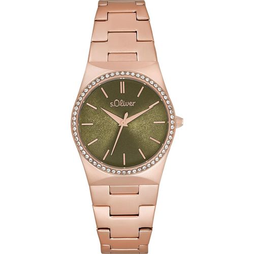 s.Oliver Damen Quarz Armbanduhr aus Edelstahl mit Edelstahl Armband - 2034589