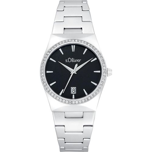 s.Oliver Damen Quarz Armbanduhr aus Edelstahl mit Edelstahl Armband - 2034591