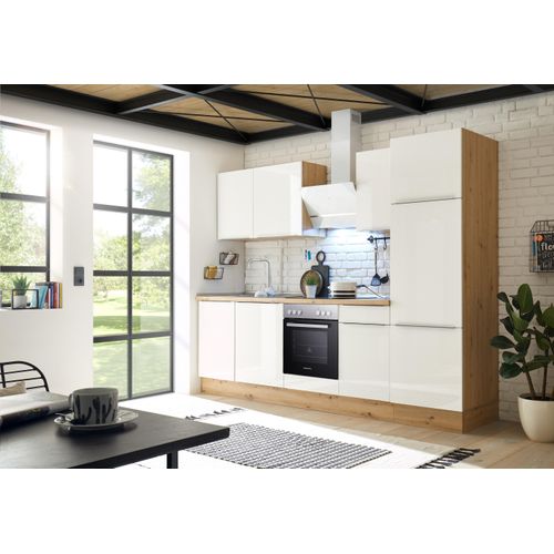 Küche Küchenzeile Küchenblock Marleen Premium 280 cm Weiß Artisan Eiche Respekta