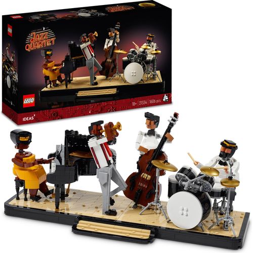 LEGO Ideas Jazz-Quartett, Set für Erwachsene, Geschenk für Musikliebhaber mit Band Figuren und Klavier, Kontrabass, Trompete & Schlagzeug 21334