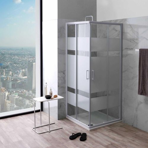 Glasdekor Querstreifen 80x80cm Vollrahmen | Venere