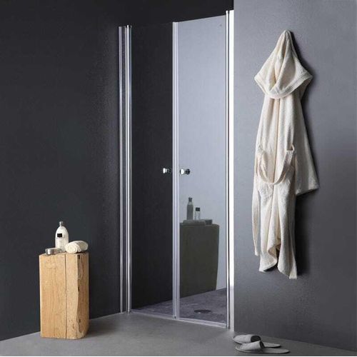 Transparente, schwenkbare Duschtür für 80 cm Nische | Saloon