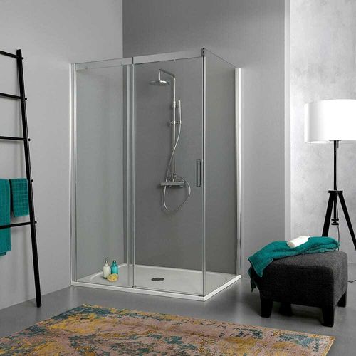 130x80x195cm Eckdusche aus transparentem Kristallglas | Dream