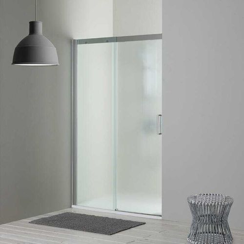 Dusche für Nische 130 cm mit Mattglas und fester Seite links | Dream