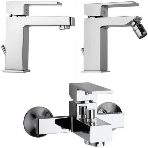 Kit Armaturen Mischbatterie Waschbecken, Bidet, Badewanne Chrom-Finish