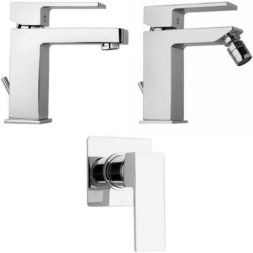 Kit Armaturen Chrom-Finish Mischer Bidet, Waschbecken, Dusche