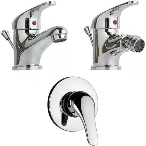 Set Badezimmerarmaturen für Waschbecken, Bidet und Unterputz-Duschmischer | Enter
