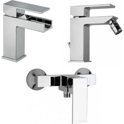 Kit Armaturen Waschbecken, Dusche, Bidet Chrom-Finish