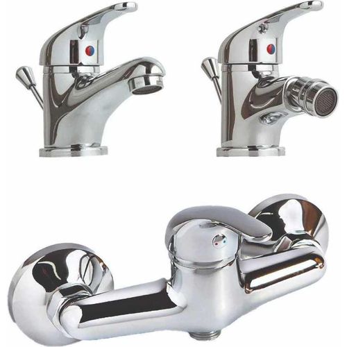 Set Mischbatterie Waschbecken, Mischbatterie Bidet, und Außenduschgruppe | Enter