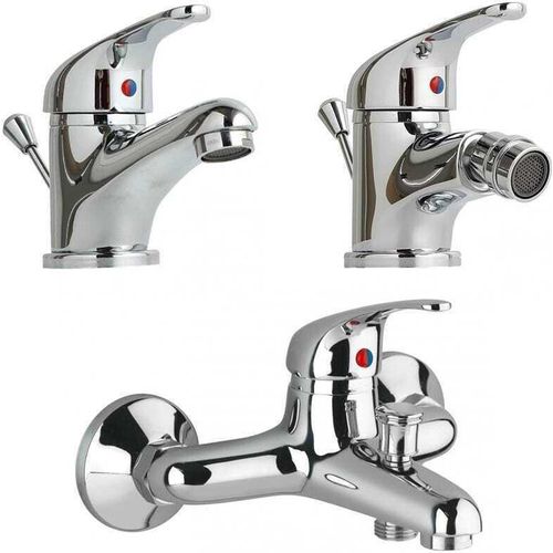 Set Waschtischarmatur, Bidet und verchromte Badewannengruppe | Enter