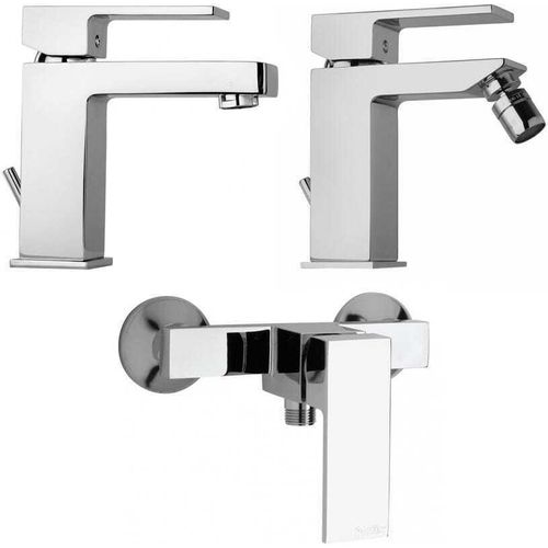 Set Armaturen Mischbatterie Bidet, Waschbecken, Dusche Chrom-Finish