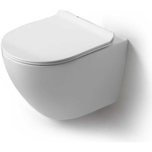 Wand-WC ohne Spülrand mit Toilettensitz | Folk