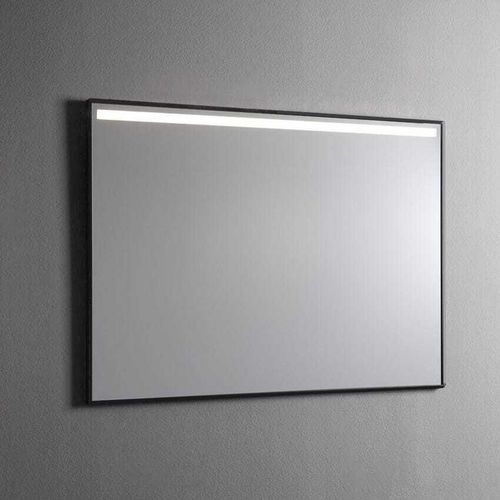 Badezimmerspiegel 100x70 mit schwarzem Rahmen und LED