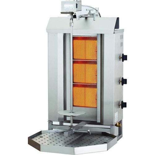 CHEFGASTRO Gyros Grill Gas Motorposition oben 3 Heizzonen BxTxH 515x550x960mm