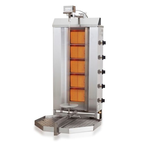 CHEFGASTRO Gyros Grill Gas Motorposition oben 5 Heizzonen BxTxH 565x600x1280mm