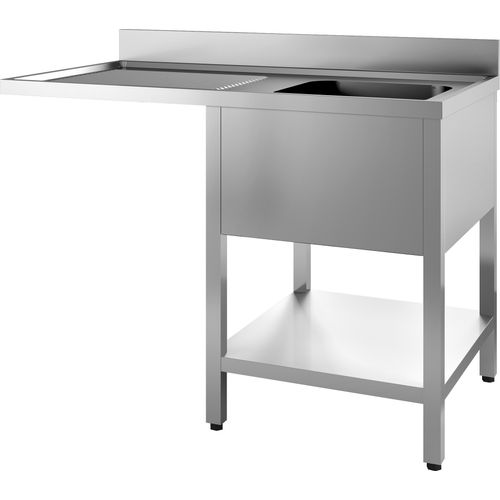 CHEFGASTRO 700 Spültisch Grundboden Spülmaschine abmontierbar 1 Rechts BxTxH 1200x700x850mm