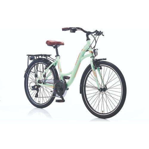 26' Zoll Alu City Bike Mädchen Fahrrad Aluminium Shimano 21 Gang RH44