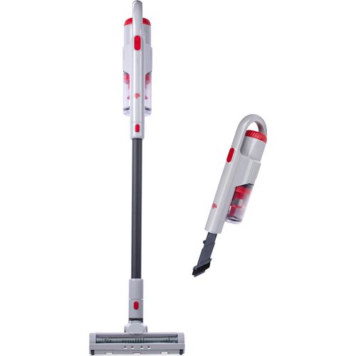 Dirt Devil Akku Staubsauger DD9006 – 2‑in‑1 Kabellos mit Handstaubsauger – Akkustaubsauger mit 260 W Leistung – 0,5 L Behälter – Ca. 2 kg – Beutellos und Leicht - Weiß/Rot