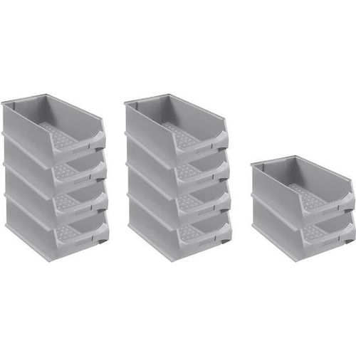 SparSet 10x Graue Sichtlagerbox 5.0 | HxBxT 20x30x50cm | 21,8 Liter | Sichtlagerbehälter, Sichtlagerkasten, Sichtlagerkastensortiment, Sortierbehälter