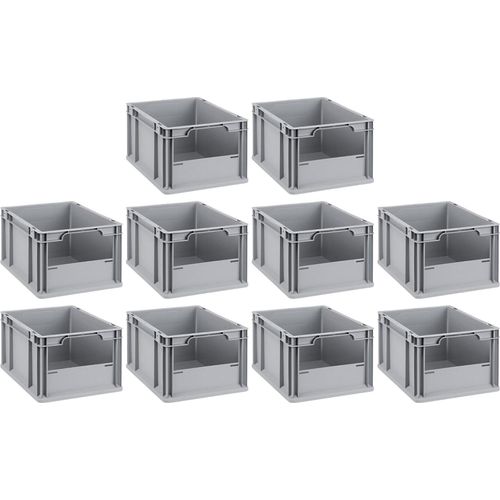 SparSet 10x Eurobox NextGen Insight | HxBxT 22x30x40cm | 20 Liter | Front offen | Eurobehälter, Transportbox, Transportbehälter, Stapelbehälter