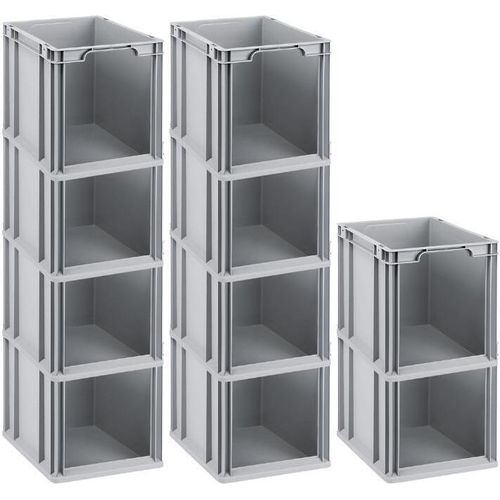 SparSet 10x Eurobox NextGen Store | HxBxT 32x30x40cm | 30 Liter | Front offen | Eurobehälter, Transportbox, Transportbehälter, Stapelbehälter