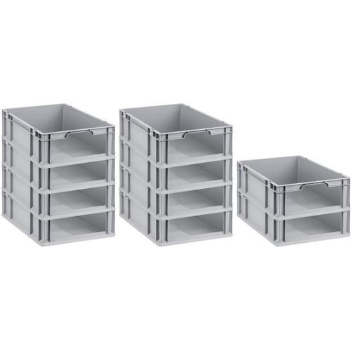 SparSet 10x Eurobox NextGen Store | HxBxT 17x40x60cm | 34 Liter | Front offen | Eurobehälter, Transportbox, Transportbehälter, Stapelbehälter
