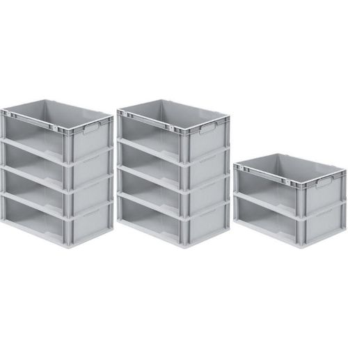 SparSet 10x Eurobox NextGen Store | HxBxT 22x40x60cm | 44 Liter | Seite offen | Eurobehälter, Transportbox, Transportbehälter, Stapelbehälter