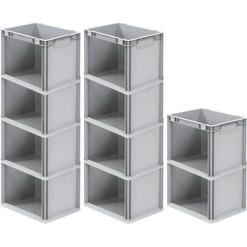 SparSet 10x Eurobox NextGen Store | HxBxT 32x30x40cm | 30 Liter | Seite offen | Eurobehälter, Transportbox, Transportbehälter, Stapelbehälter