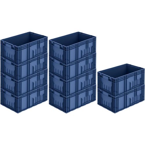 SparSet 10x VDA KLT Kleinladungsträger mit Verbundboden | HxBxT 28x40x60cm | 48 Liter | KLT, Transportbox, Transportbehälter, Stapelbehälter