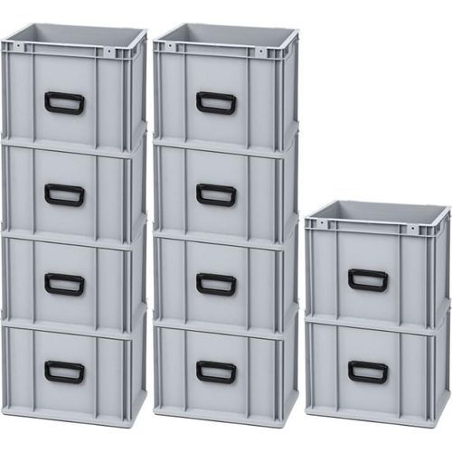 SparSet 10x Eurobox NextGen Portable Uno | HxBxT 32x30x40cm | 30 Liter | Eurobehälter, Transportbox, Transportbehälter, Stapelbehälter