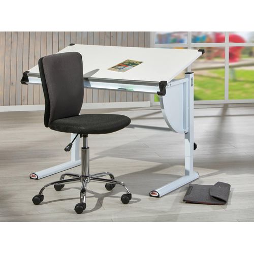 Höhenverstellbarer Schreibtisch mit kippbarer Ablage, weiß, 110x60x63-93 cm