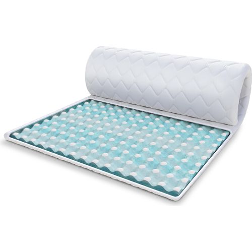 Topper 100x200 cm Matratzenauflage mit RavineBlue-Schaum Höhe ca 4 cm H4 Matratzenschoner Premium Bezug