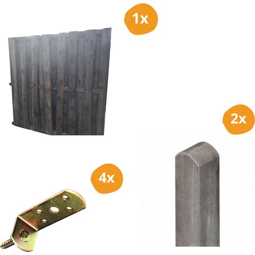 Sichtschutzzaun Set Natura - Grau 1 Zaunfeld inkl. Material