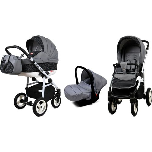 Kombikinderwagen Kinderwagenset 3in1 Kinderwagen, ALU WAY, Buggy Autositz Steel Arrow