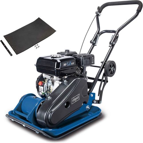 Scheppach Rüttelplatte Benzin HP1400S Verdichter Rüttler | 2PS | 50kg | 13kN Verdichtungsdruck | 25cm Verdichtungstiefe | inkl. Fahrwerk & Gummimatte
