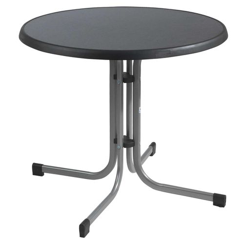 Gartentisch - Grau - Mecalit - Metallgestell - Ø 86 cm - klappbar