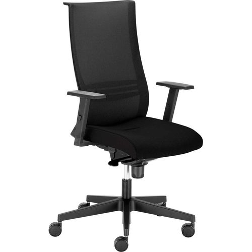 Bürostuhl - Schwarz - Stoff - mit Armlehnen
