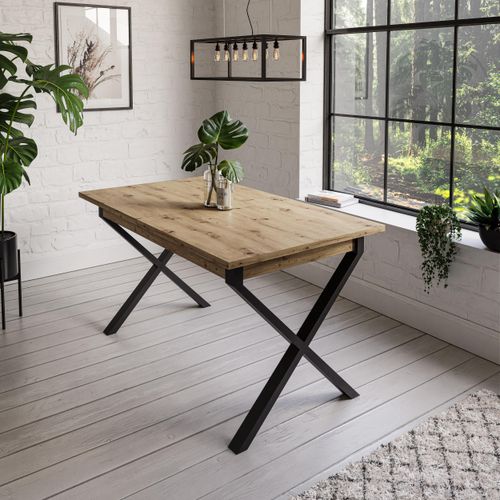 Tisch X ART Ausklappbar 150-198 cm Artisan Eiche Esstisch