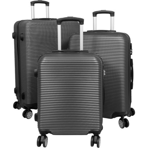 ABS Hartschalen Koffer Set M,L,XL Gepäck Trolley aufrecht rollbar Malaga Anthrazit