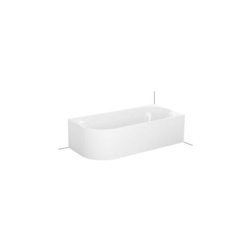 Bette Lux Oval V half vrijstaand bad 2-persoons 185x85cm glans wit plaatstaal