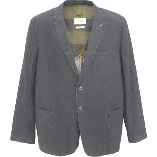25943 Camel Active, , Herren Sakko Jacket Übergangsjacke, Gabardine Stretch, blau meliert, 48