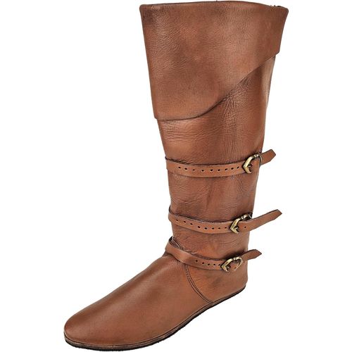 Mittelalter Stiefel bzw. Stulpenstiefel Braun mit Gummisohle 43