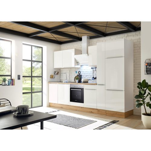 Küche Küchenzeile Küchenblock Marleen Premium 310 cm Weiß Artisan Eiche Respekta